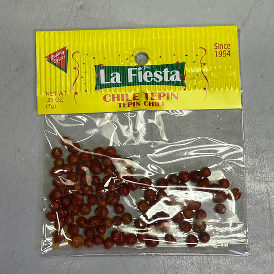 LA FIESTA (12 PACK) Bulk Whole Tepin Chili Cooking Seasoning .25oz
