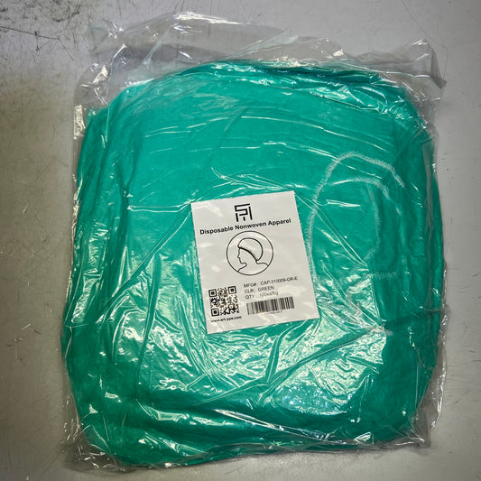 SRT (1000 Pcs) Polypropylene Bouffant Caps 24", Green CAP-310009-GR-E