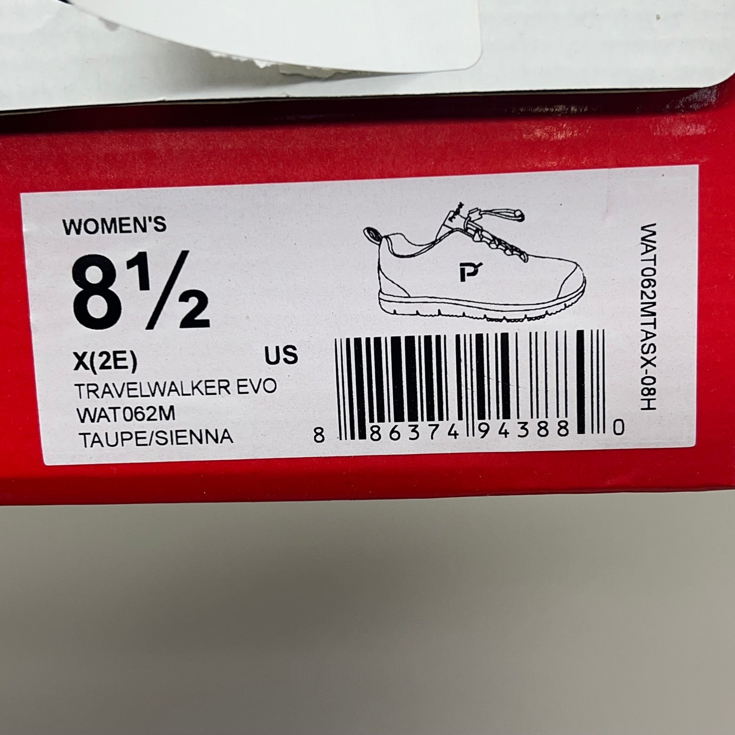 PROPET Travel Walker Evo Shoe Women's Sz 8.5 Width X(2E) Taupe/Sienna WAT062M