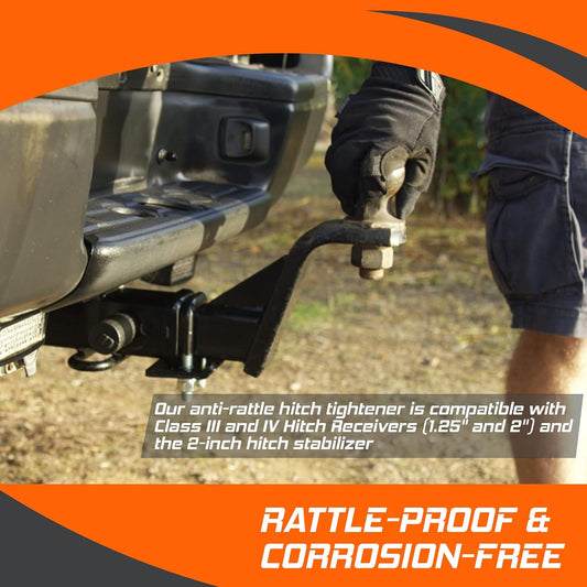 G2G4 Trailer Hitch Tightener Stainless Steel Anti-Rattle Clamp 1.25" to 2" Hitch