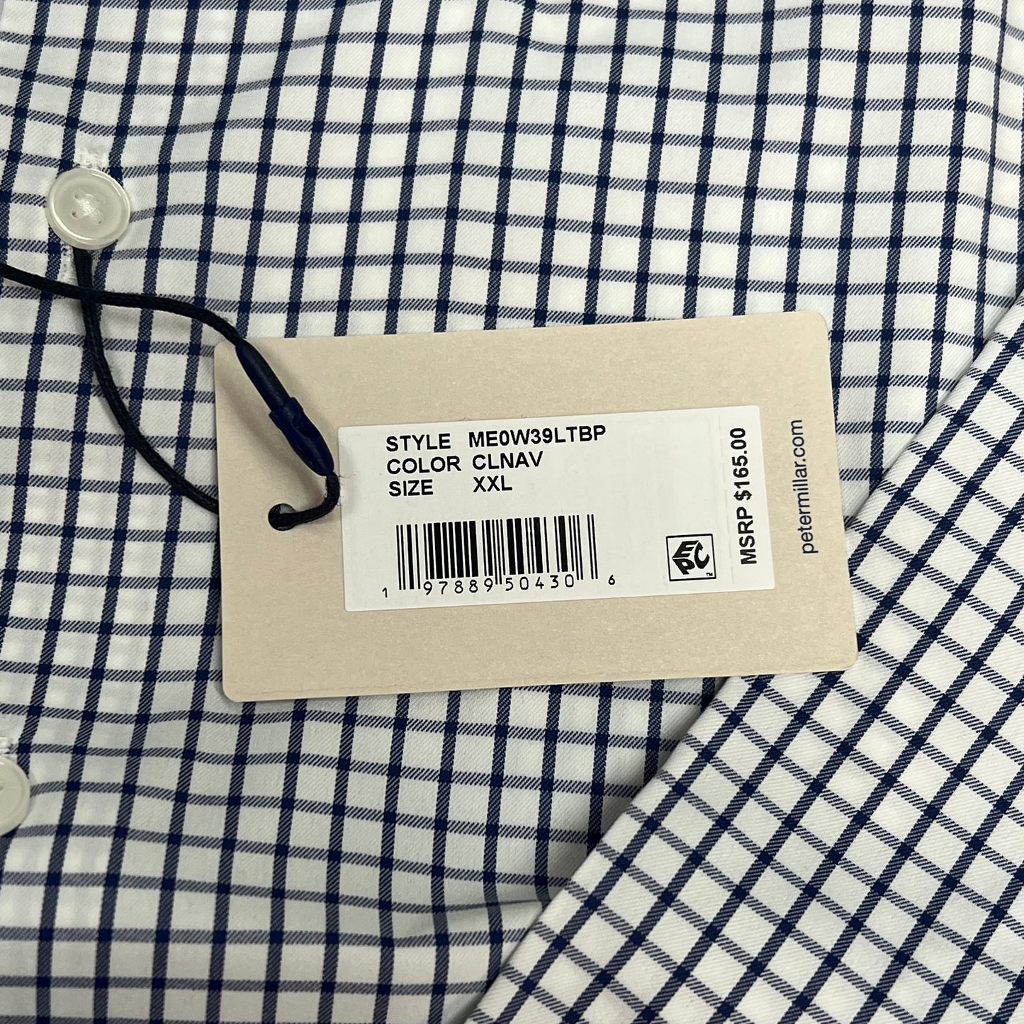 PETER MILLER Hanford Performance Twill Sport Shirt Men's Sz XXL Classic Navy