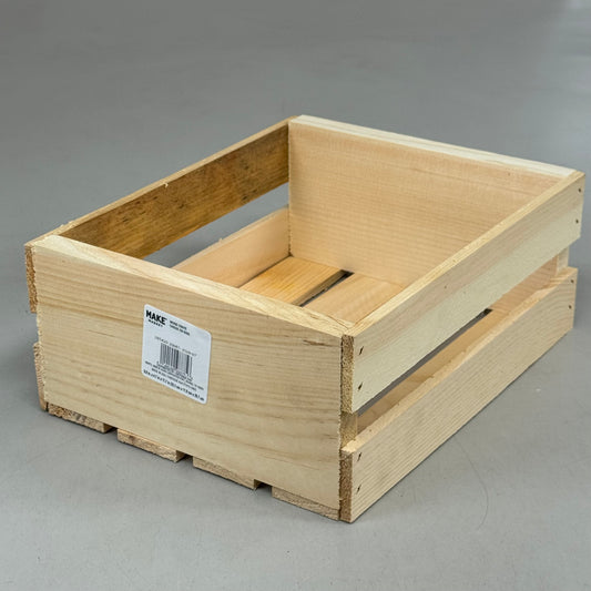 MAKE MARKET (8 Pack) 11" Half Wood Crate 11" Unfinished