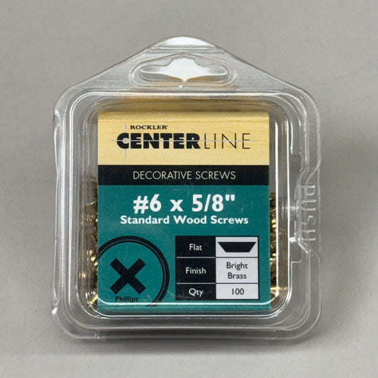 ROCKLER (2 PACK, 200 SCREWS TOTAL) Centerline Decorative #6 x 5/8"Standard Wood