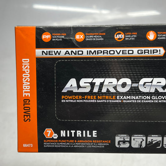 ASTRO GRIP (100 Gloves) Powder Free Nitrile Examination Gloves L Orange 66473