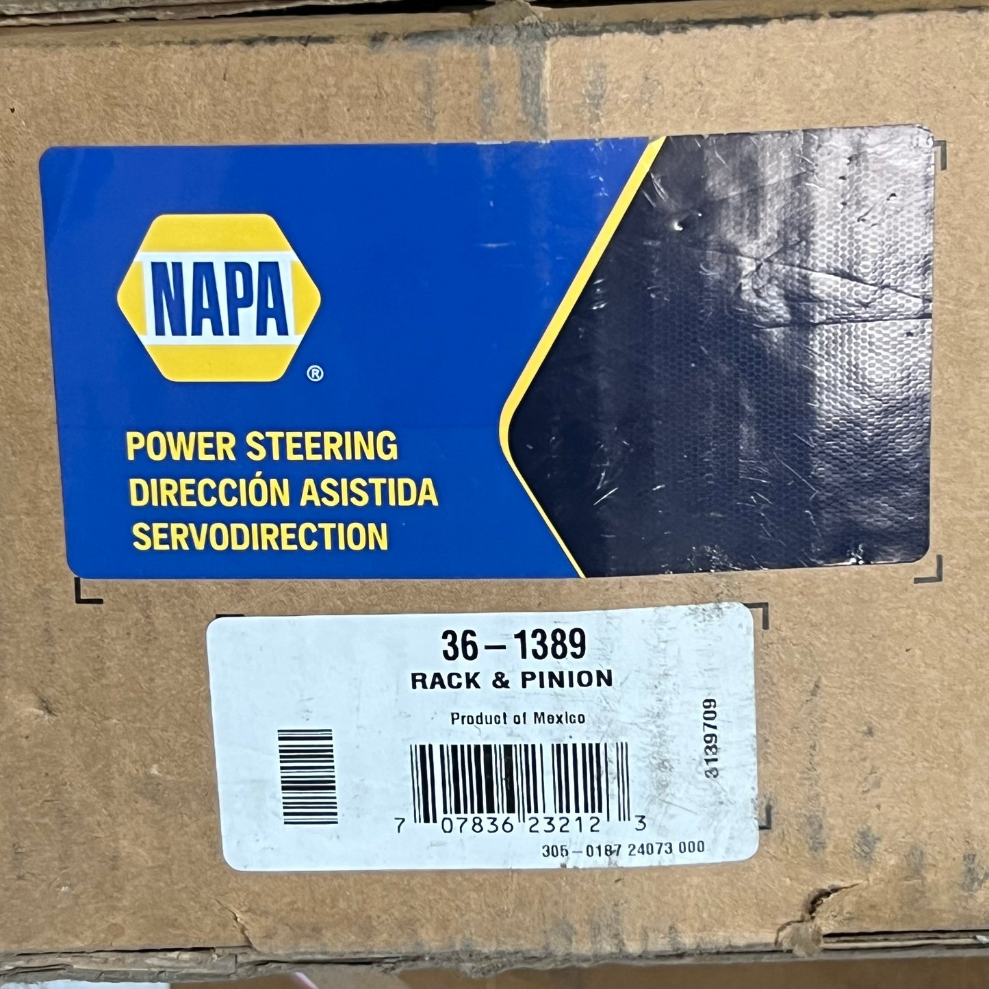 NAPA Rack & Pinion Sz 46" L, Grey & Black 36-1389