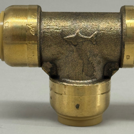 SHARKBITE Push To Connect Tee 1/2"x1/2"x1/2" Brass U362LFA