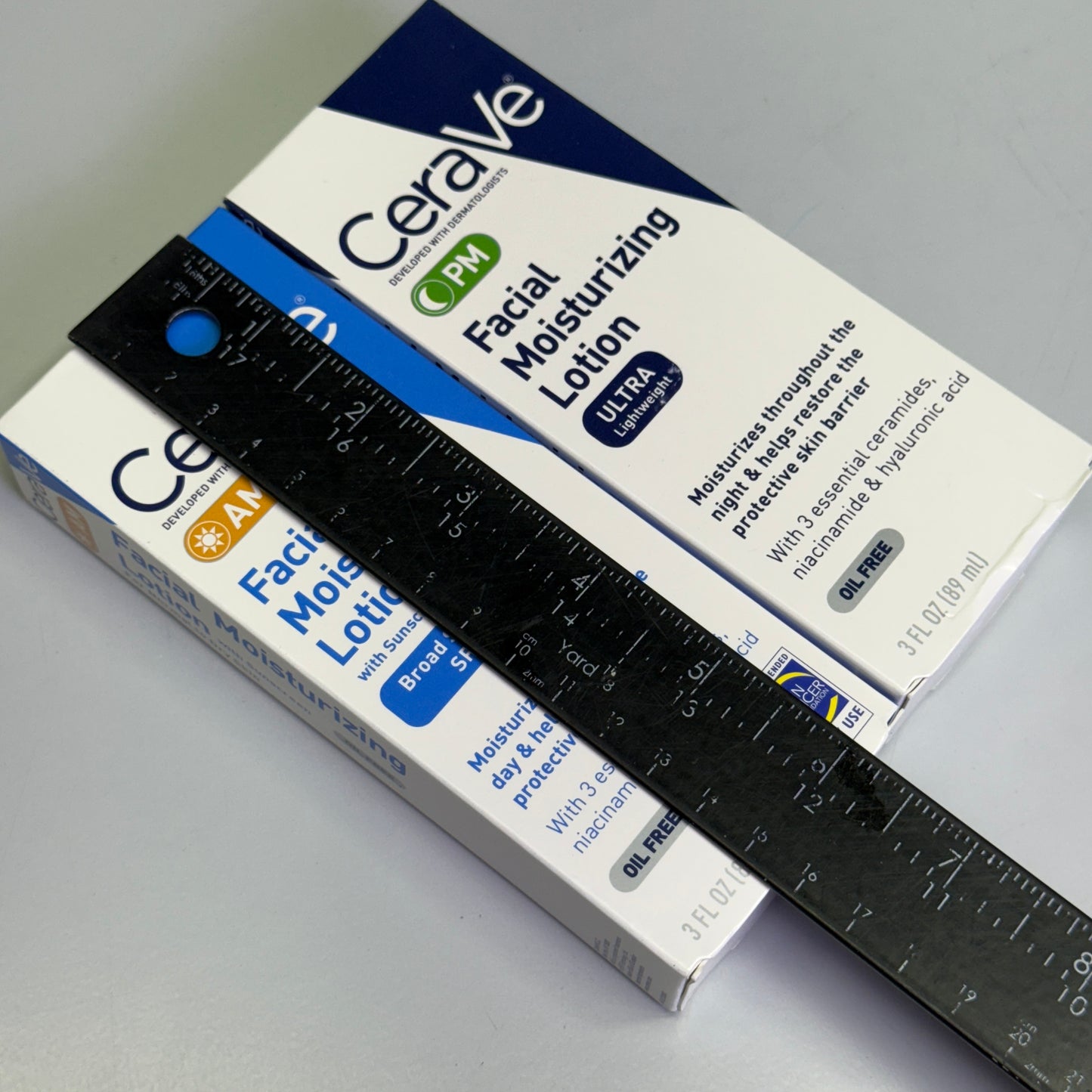 CERAVE (2 PACK, 3 oz Each) AM + PM Facial Moisturizing Lotion w/ SPF 30 BB 01/27