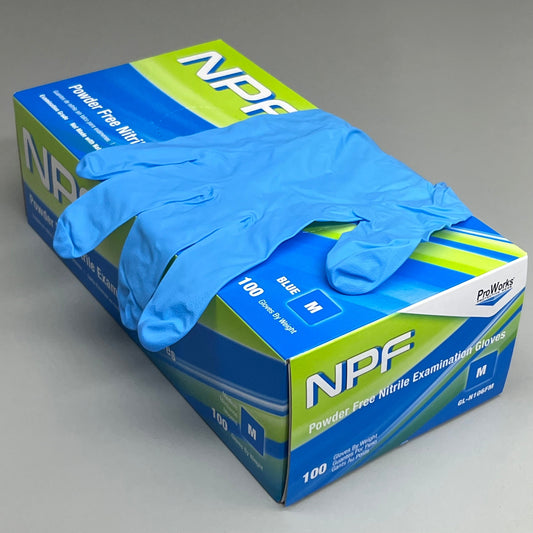 HOSPECO NPF (1,000 PACK) Nitrile Powder Free Exam Gloves Sz M Blue GL-N106FM