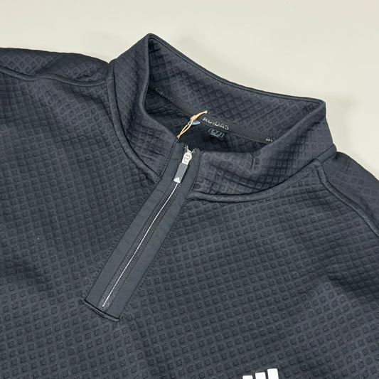 ADIDAS DWR 1/4 Zip Men's Golf Textured Sweatshirt Sz-XL Black H53965