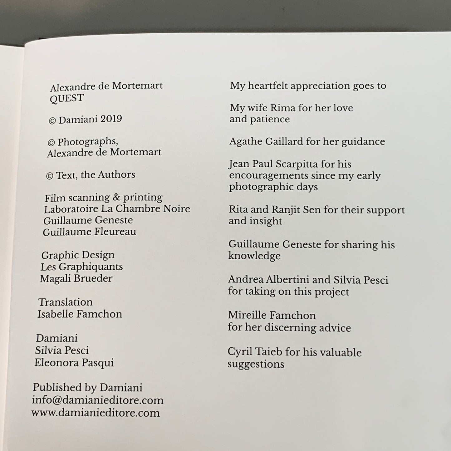 QUEST Book by Alexandre de Mortemart Photographer Black & White Artist (New other)