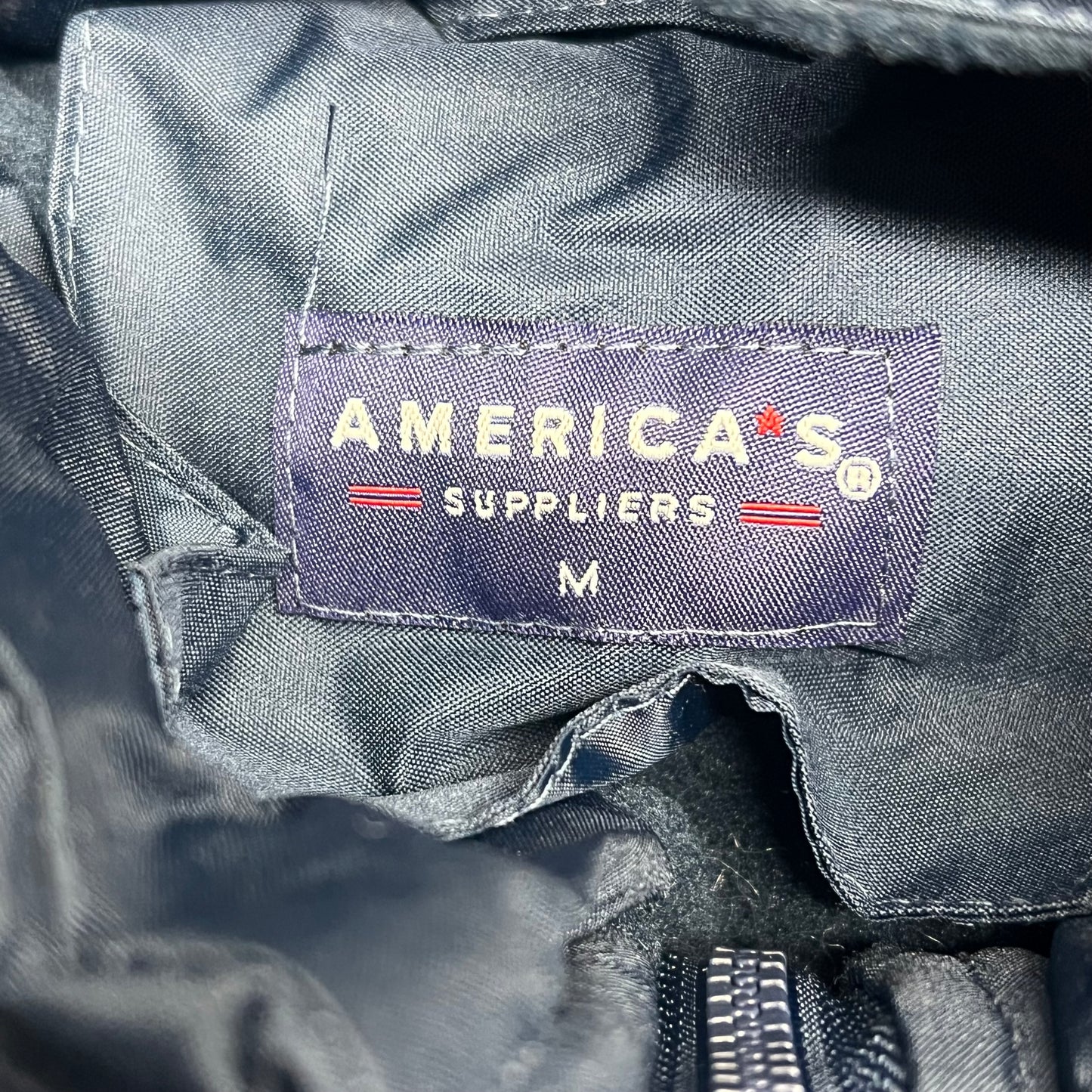 AMERICAS SUPPLIER Heavyweight Zip Up Coat Jacket Men's Sz M Navy Blue 2383077