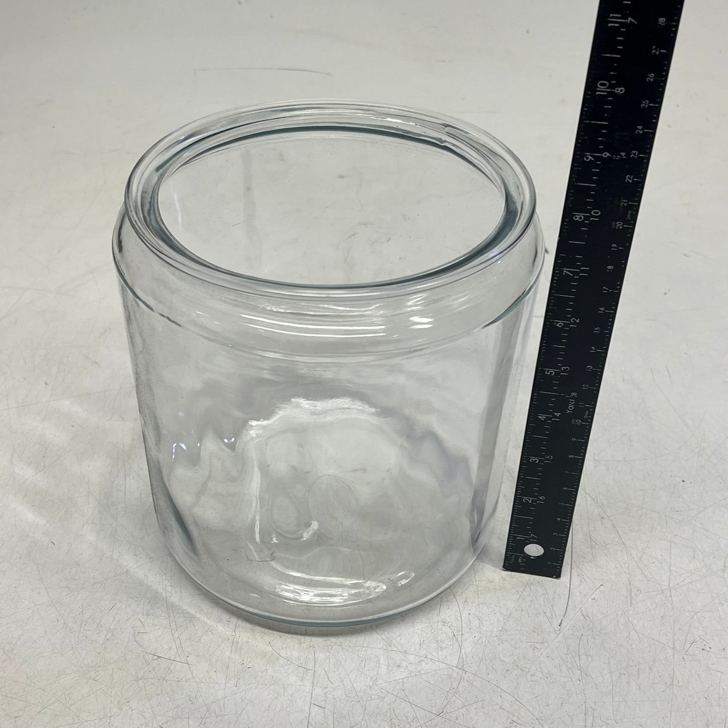 ZA@ (2 PACK) Clear Jars (missing Lids) 6.5" ID 8" Tall Clear (As-Is)