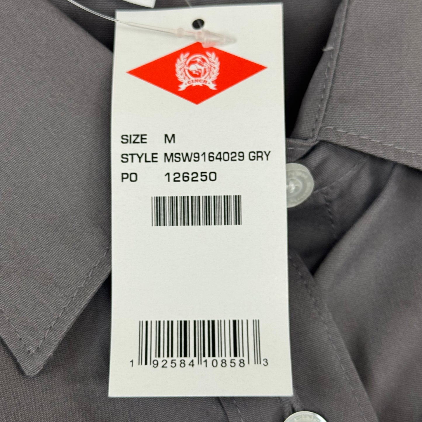 CINCH Long Sleeve & Shirt Tail Solid Button Down Top Women's SZ M Grey MSW9164029