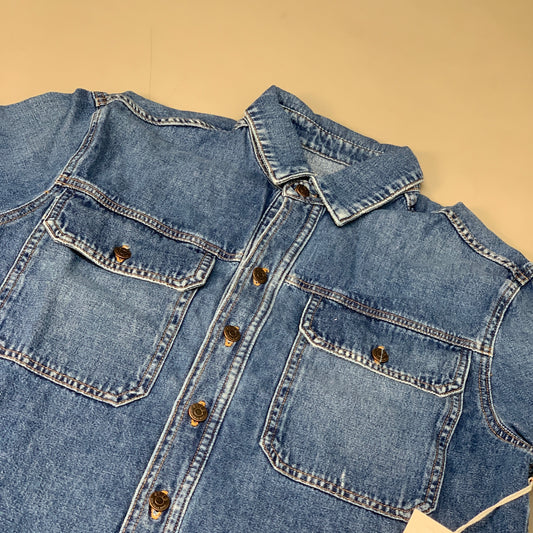 ETICA Harriette Shirt Jacket w/ Front Top Pockets & Collar River Rock Size S EW143309