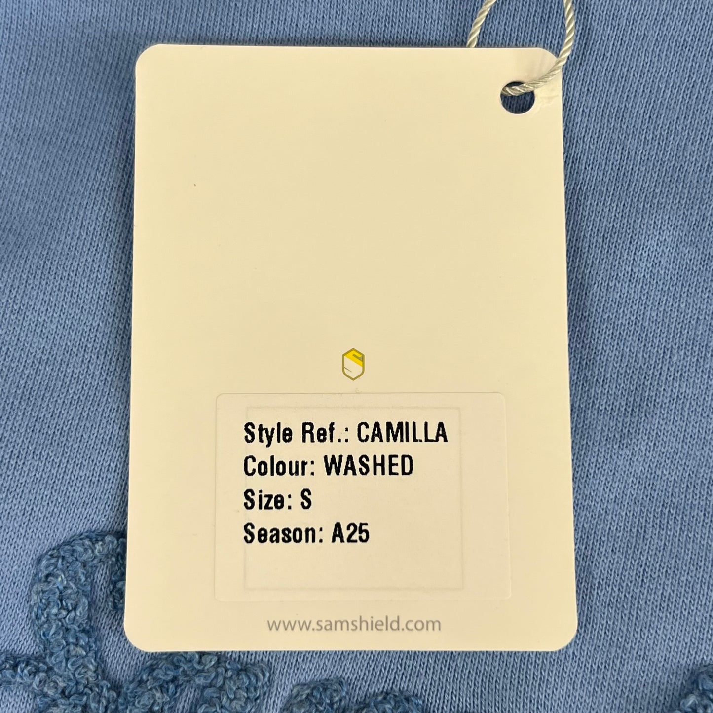 SAMSHIELD Camilla Equestrian Hooded Sweatshirt Women's Sz S Washed Blue