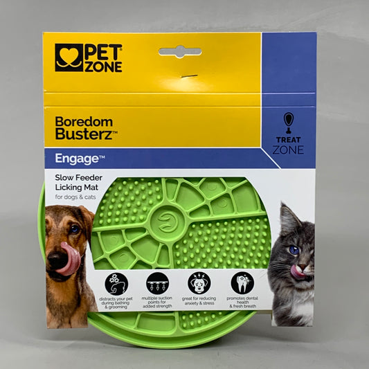 COSMIC PET (2 PK) Boredom Busterz Engage Slow Feeder Licking Mat Green 70808 V2