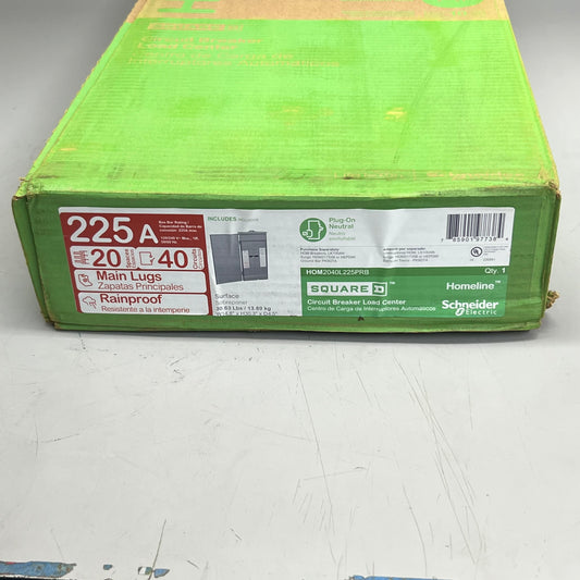 Schneider Electric Circuit Breaker 20 spaces, 40 circuits, 225A, HOM2040L225PRB