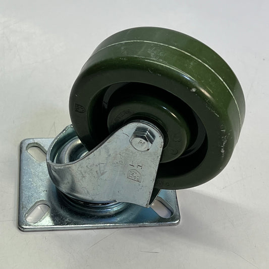 P&H CASTERS (2 PACK) SS Caster Epoxy Hi-Temp Wheel 3.125x4.125 Top Plate Green