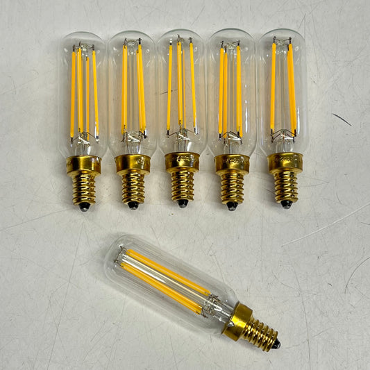 LEOOLS (6 PACK) Dimmable Led Edison Candelabra Bulb E12 3000K Clear/Soft White