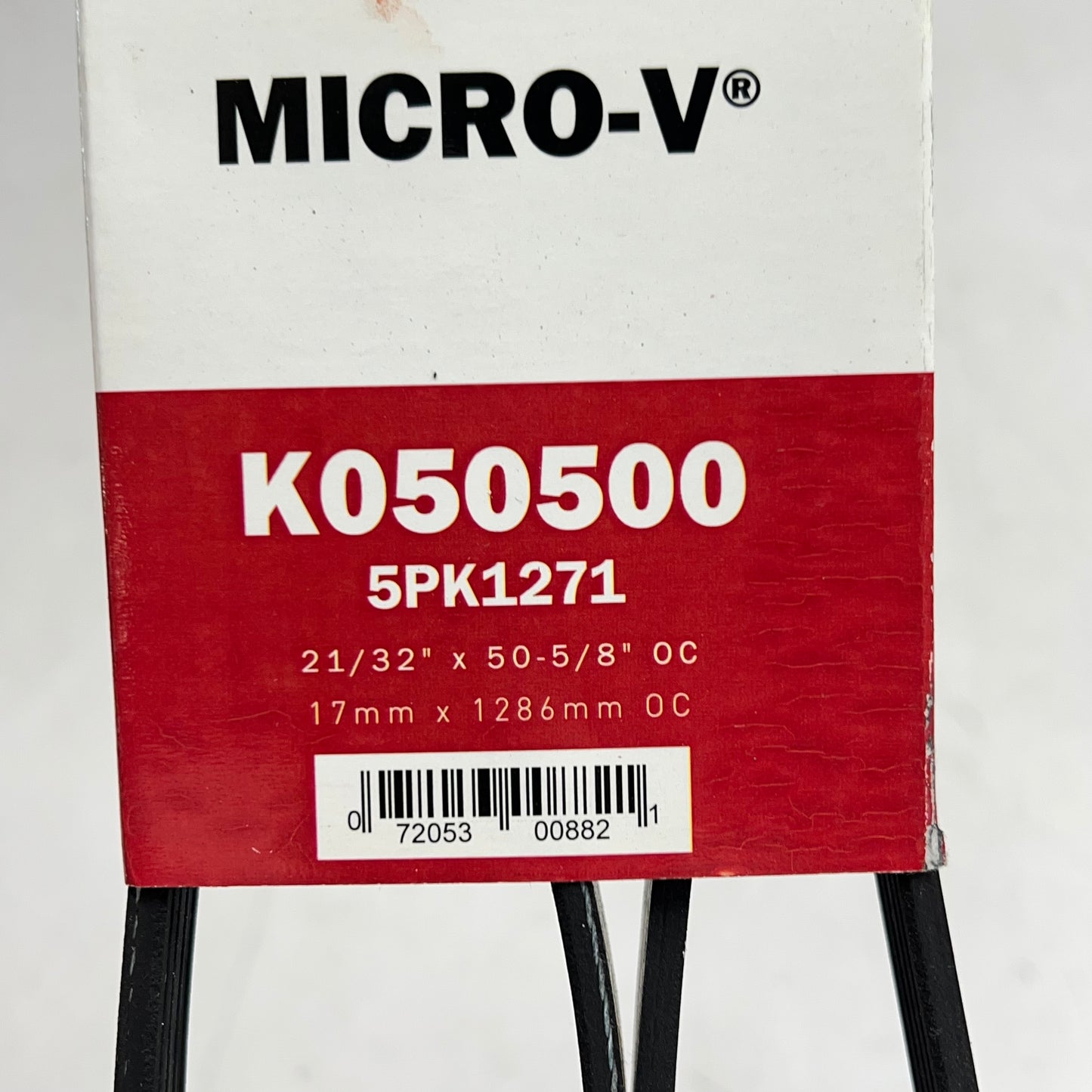 GATES Micro-v Serpentine Belt 5 Rib Epdm Rubber 50-9/16" Black K050500