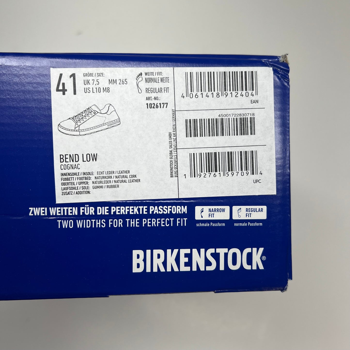 BIRKINSTOCK Bend Low Leather Lace Up Sneaker Unisex Sz EU 41 Cognac 1026177