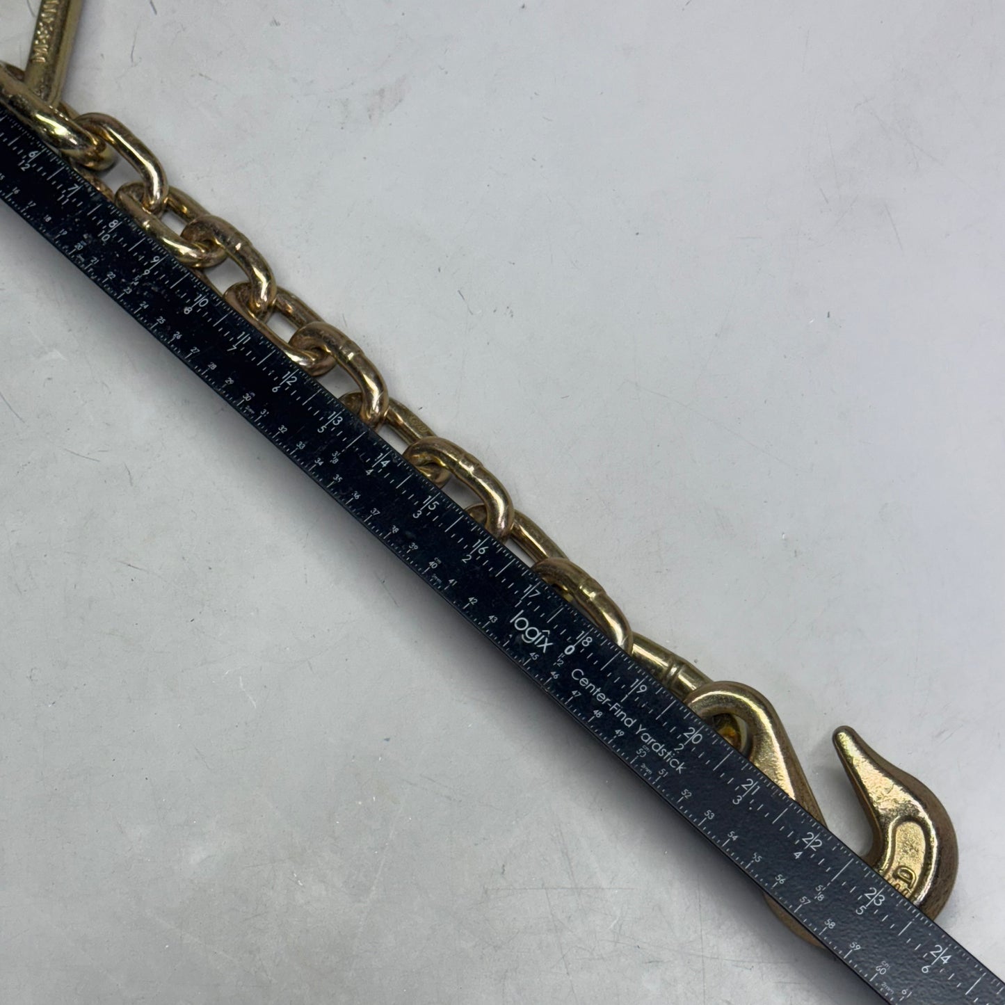 FORGED G70 Transport Chain With Clevis Hooks 3.5" X 2", Golden