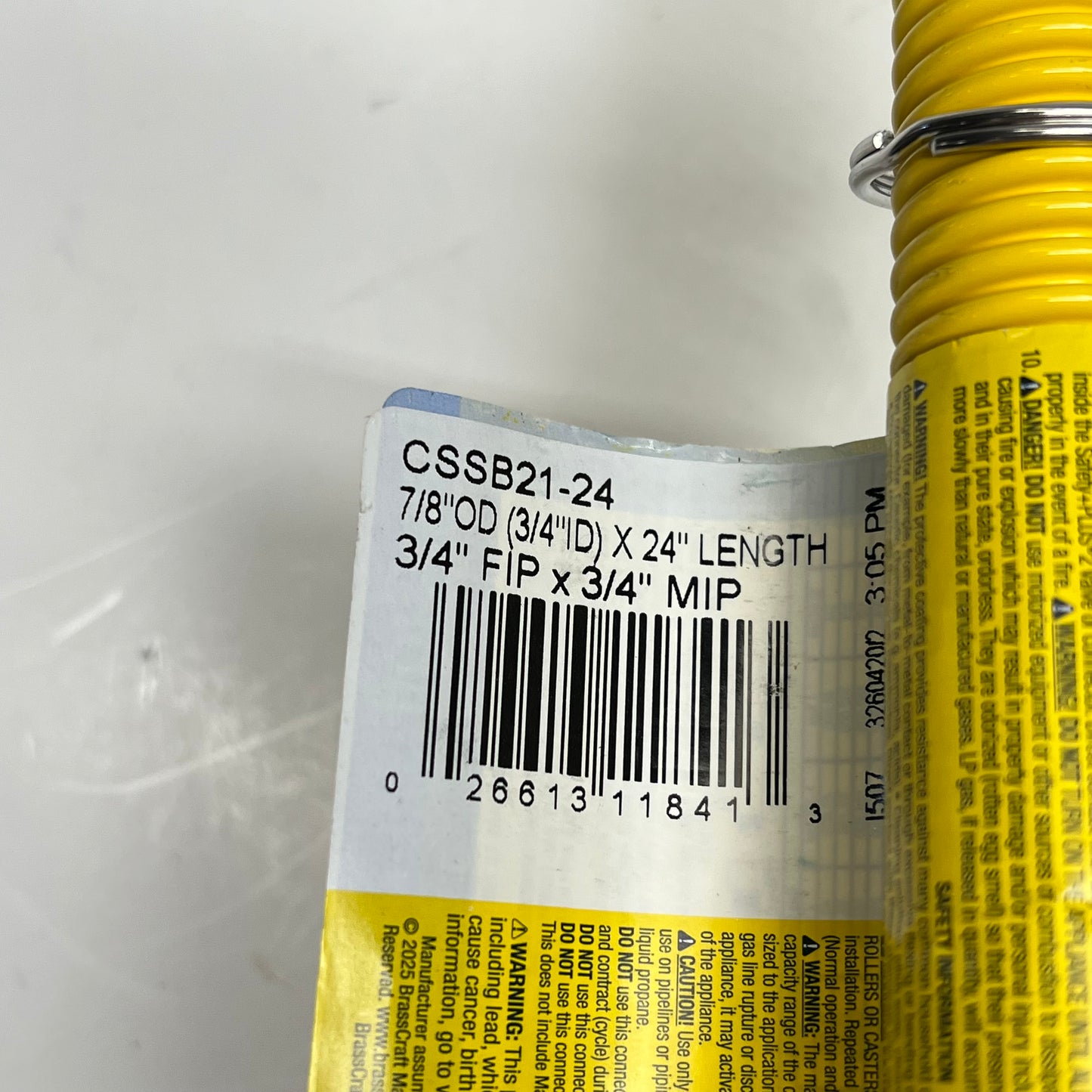 BRASSCRAFT Procoat Stainless Steel Gas Connector 3/4" ID (7/8" OD) CSSB2|1-24