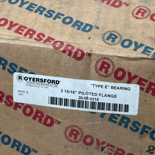 ROYERSFORD Type E Piloted Flange Bearings 3-15/16" Non-Extension Blue 20-06-0315