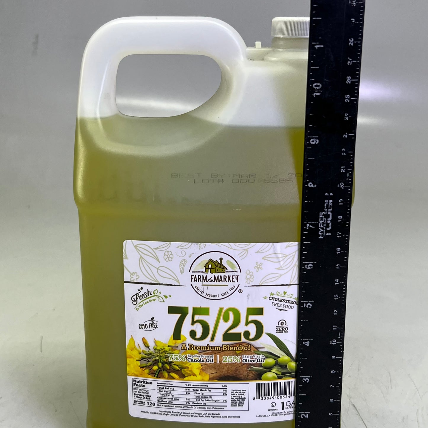 FARM TO MARKET 75/25 Extra Virgin Olive Oil 1 Gal. BB: 03/27