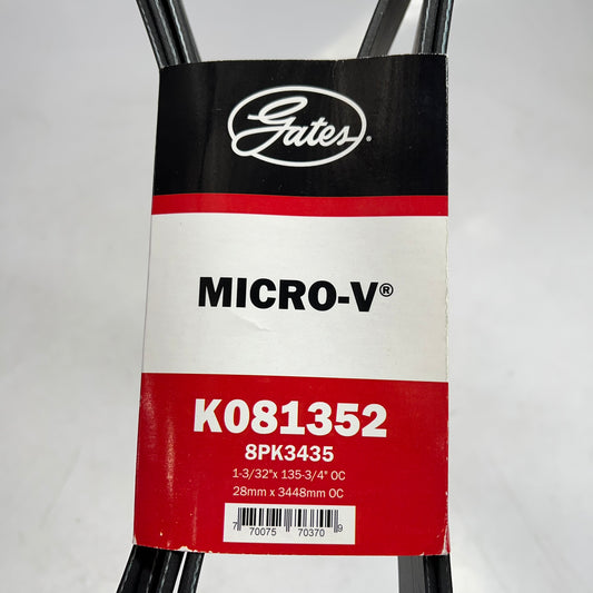 GATES Mirco-v Serpentine Belt for Ford & International 8 Rib 135-11/16" K081352