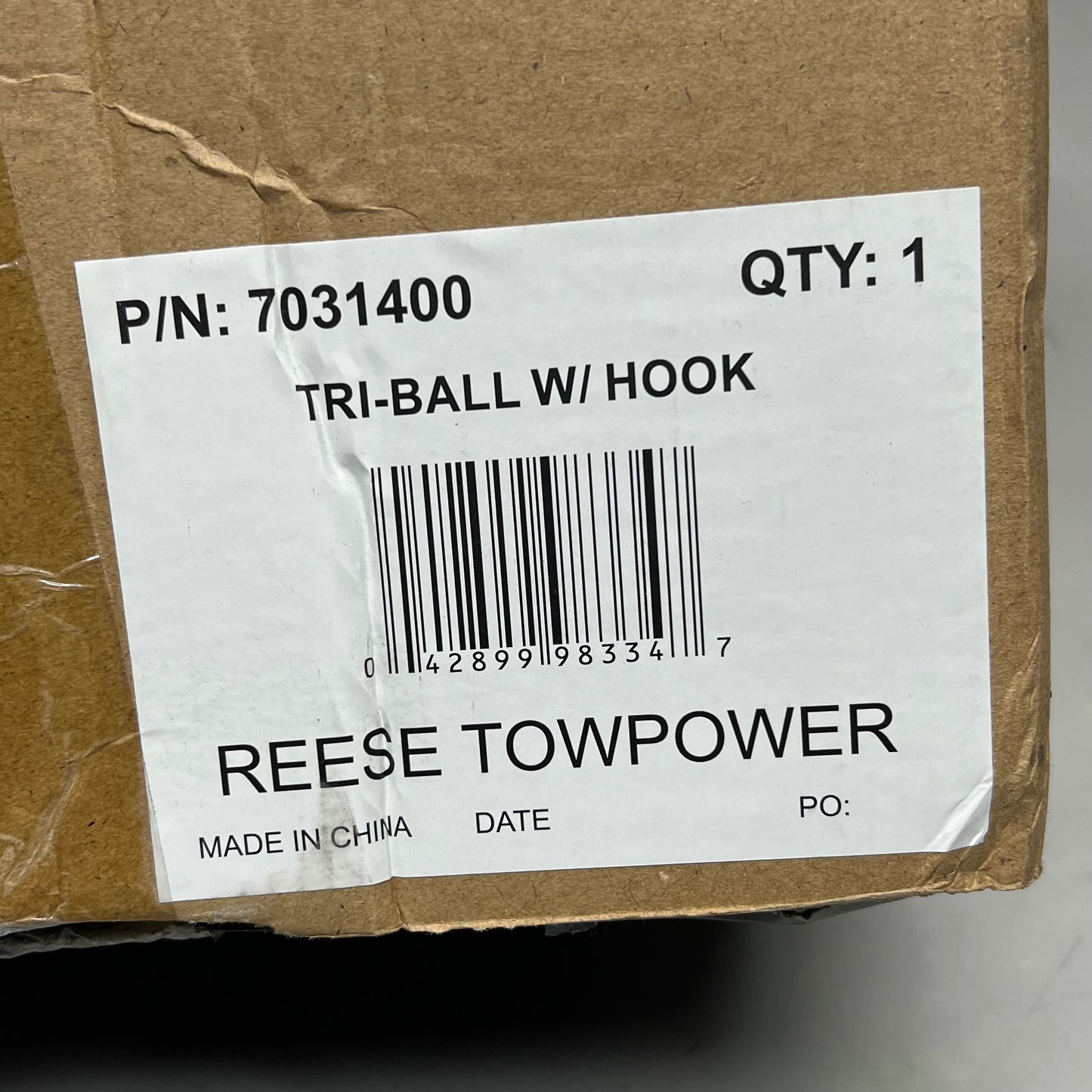 REESE TOWPOWER Tri-Ball w/ Hook Fits 2" Square Receiver Universal Fit 7031400