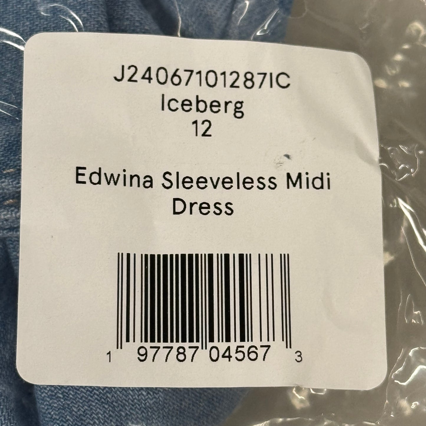 VERONICA BEARD Jeans Edwina Sleeveless Midi Dress Sz-12 Iceberg J24067101287IC