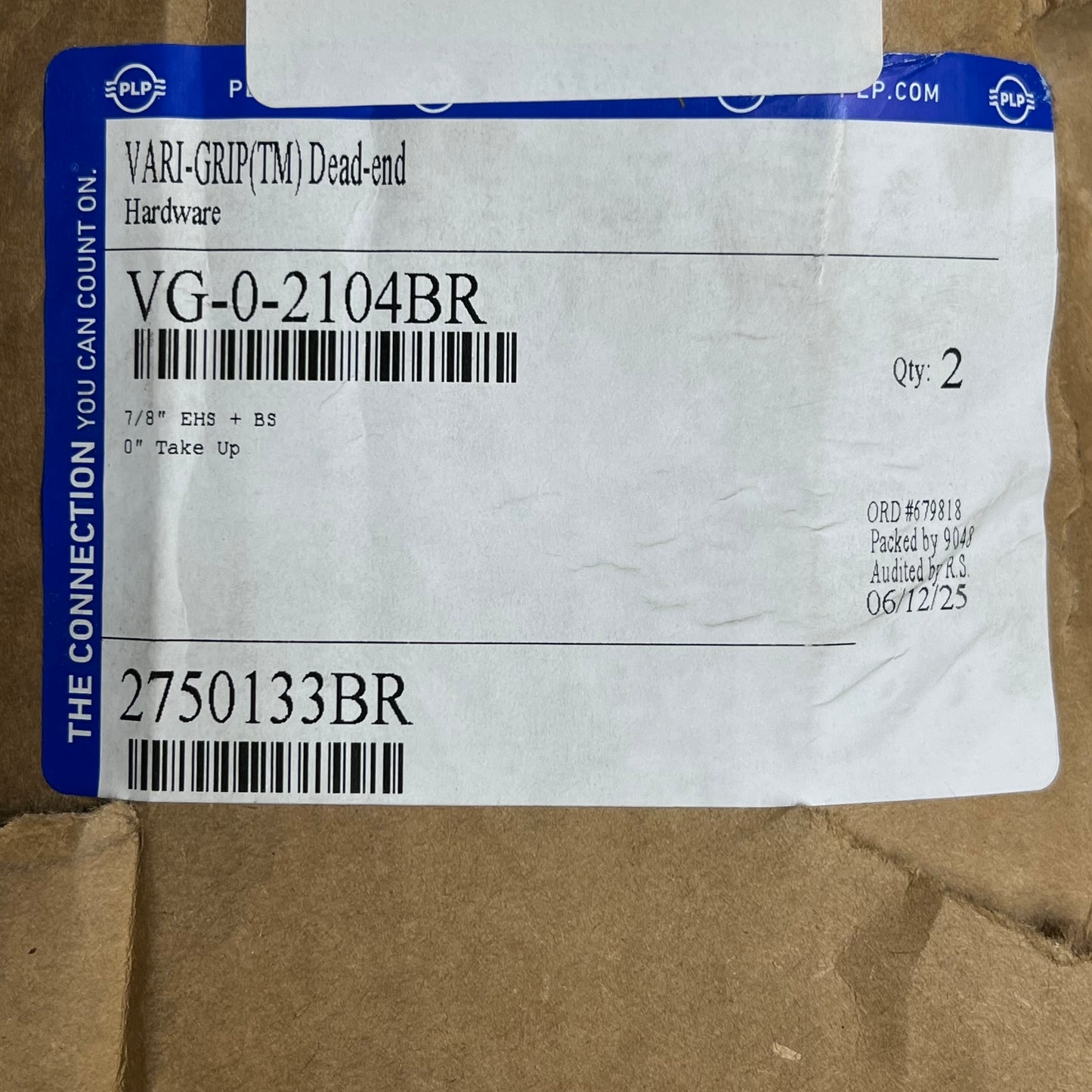 PLP (2 PACK) VARI-GRIP Gen2 Dead-End Assembly Silver VG-0-2104BR