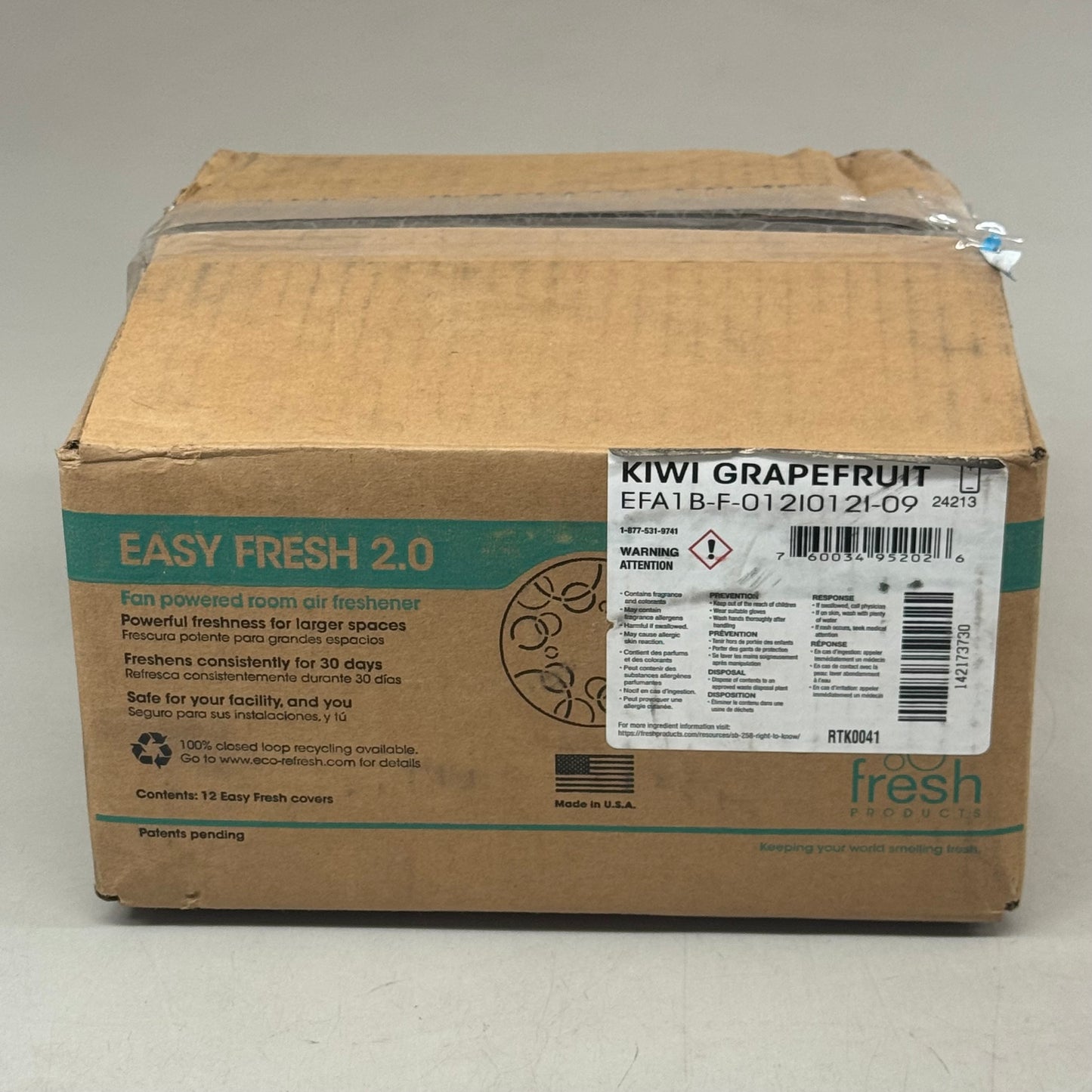 FRESH PRODUCTS (12 PACK) Easy Fresh 2.0 Air Freshener 4.8 oz Kiwi Grapefruit