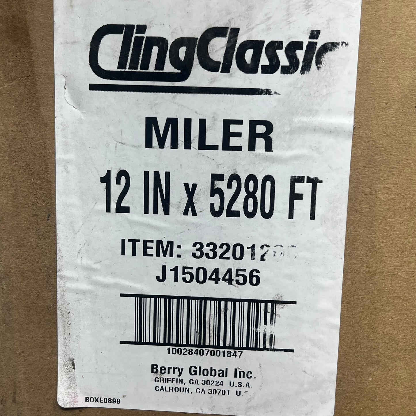 CLING CLASSIC Miller Food Service Cling Wrap Film 12" X 5280' Clear 33201200