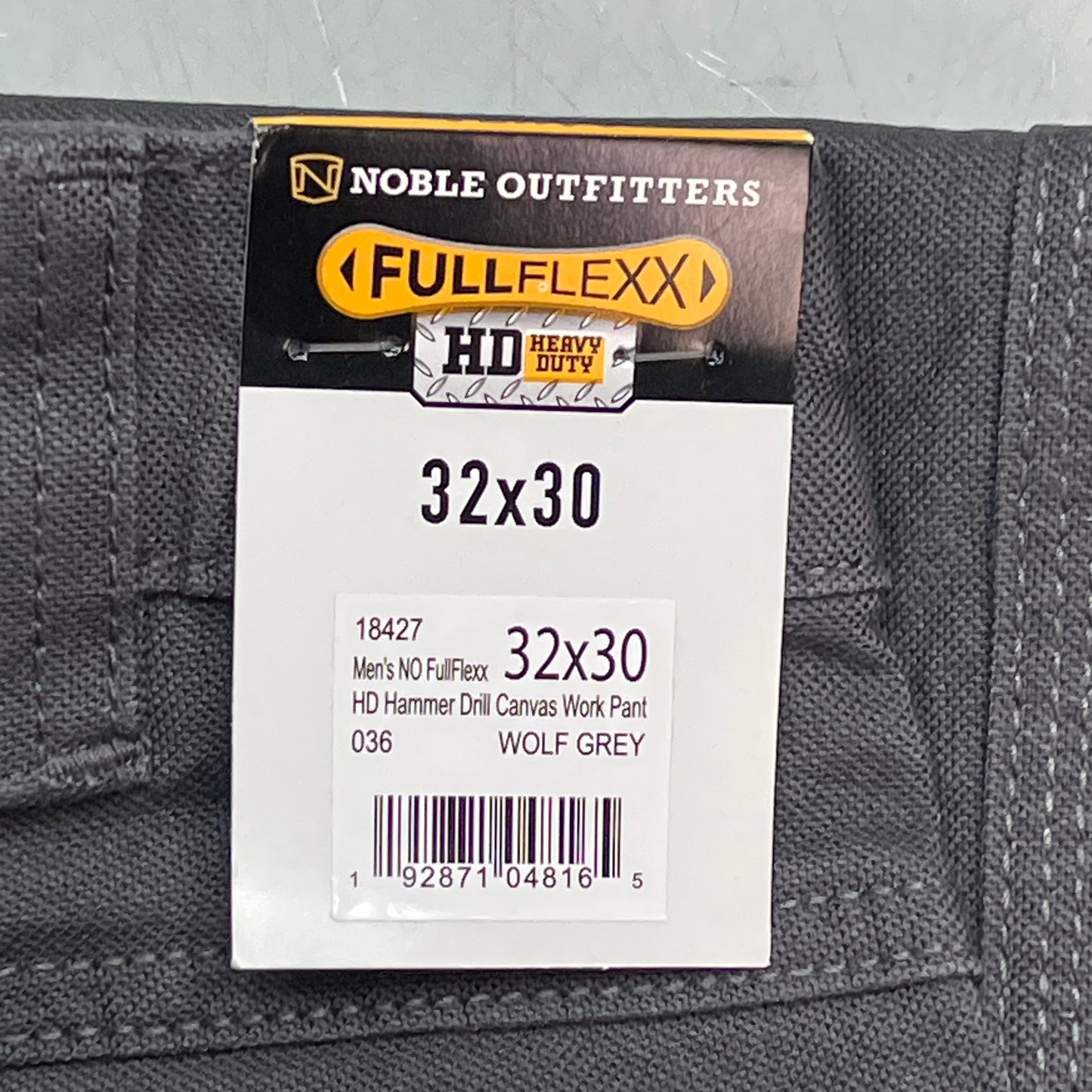 NOBLE OUTFITTERS Full Flex HD Hammer Canvas Work Pant Men's Sz 32x30 Wolf Grey