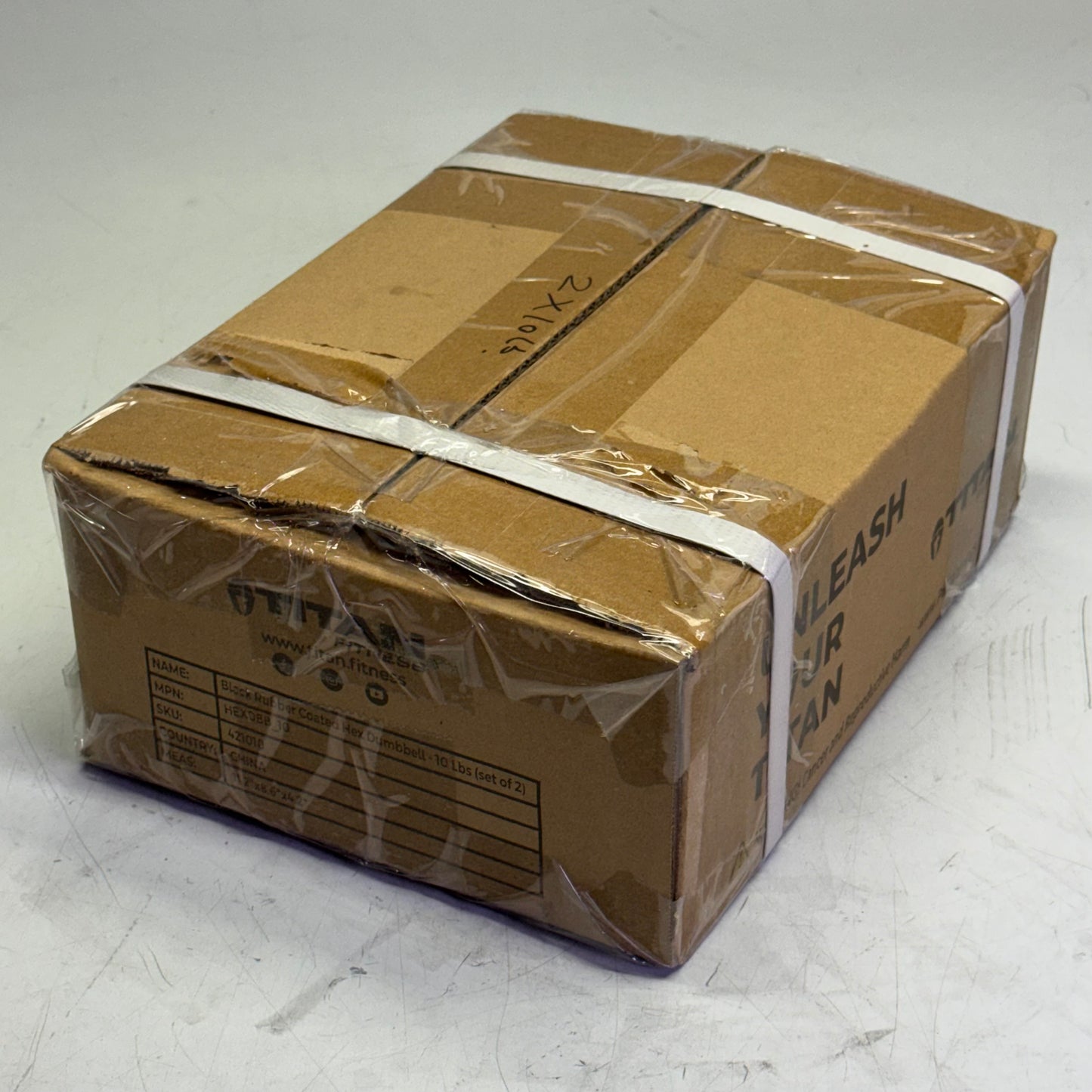 TITAN FITNESS (2 PACK) Black Rubber Coated Hex Dumbbell Single 10lb HEXDBB_10