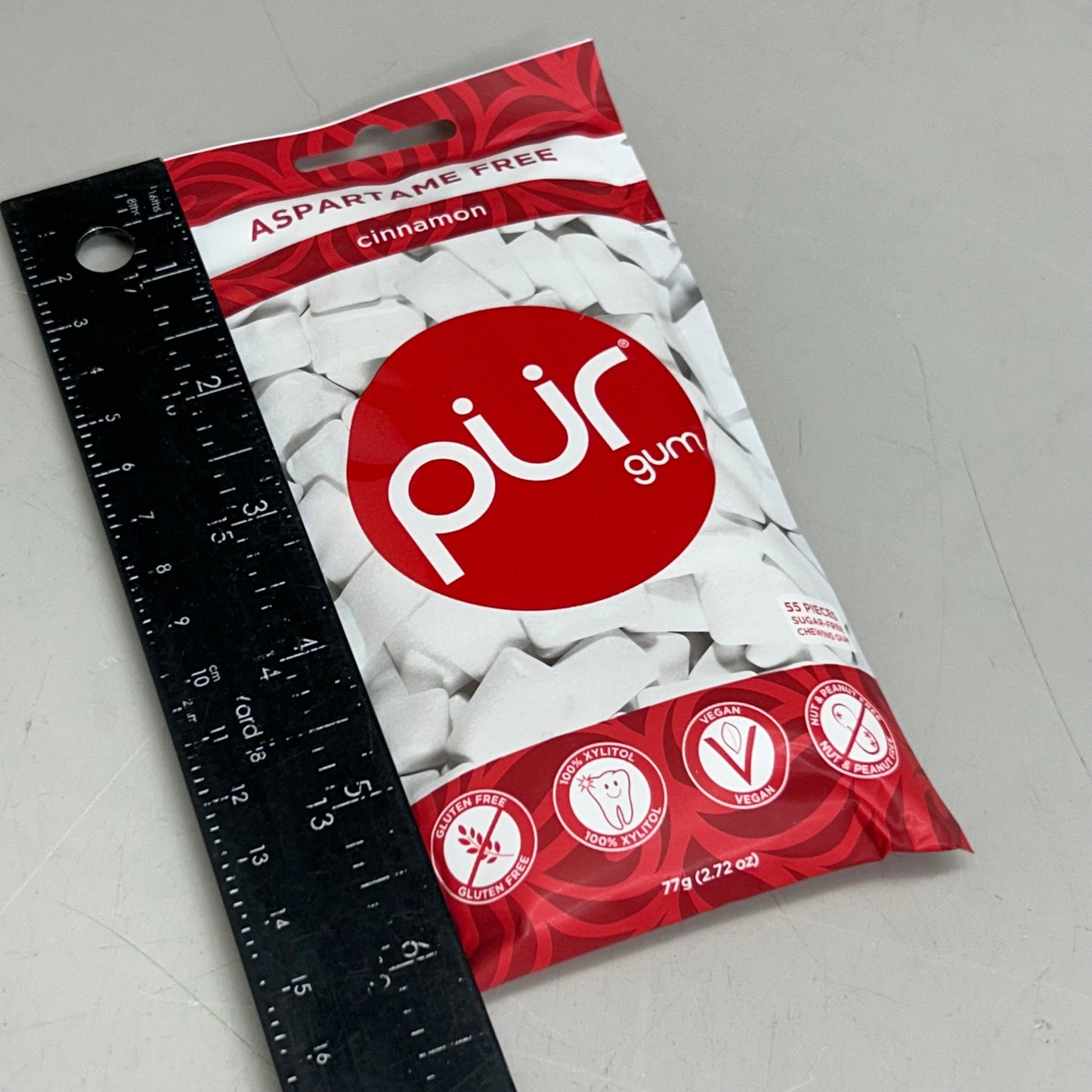 ZA@ PUR (12 PACK, 55 Pieces Each) Sugar Free Cinnamon Flavored Chewing Gum D