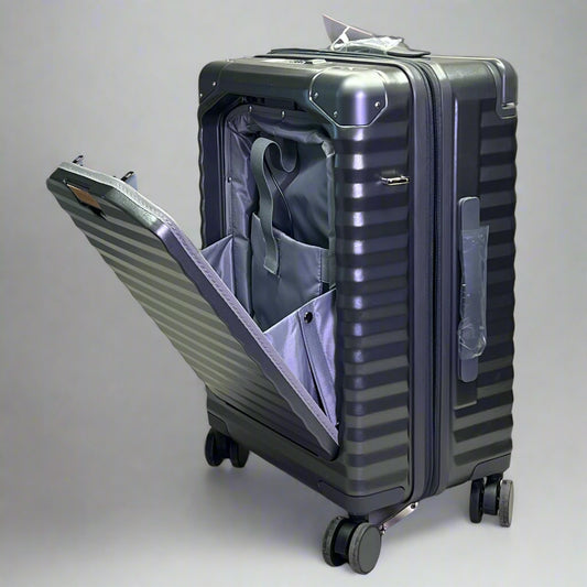 JOYWAY Aluminum Frame Carry-On Suitcase Sz 20", Dark Grey TR017L-20-GY-FP