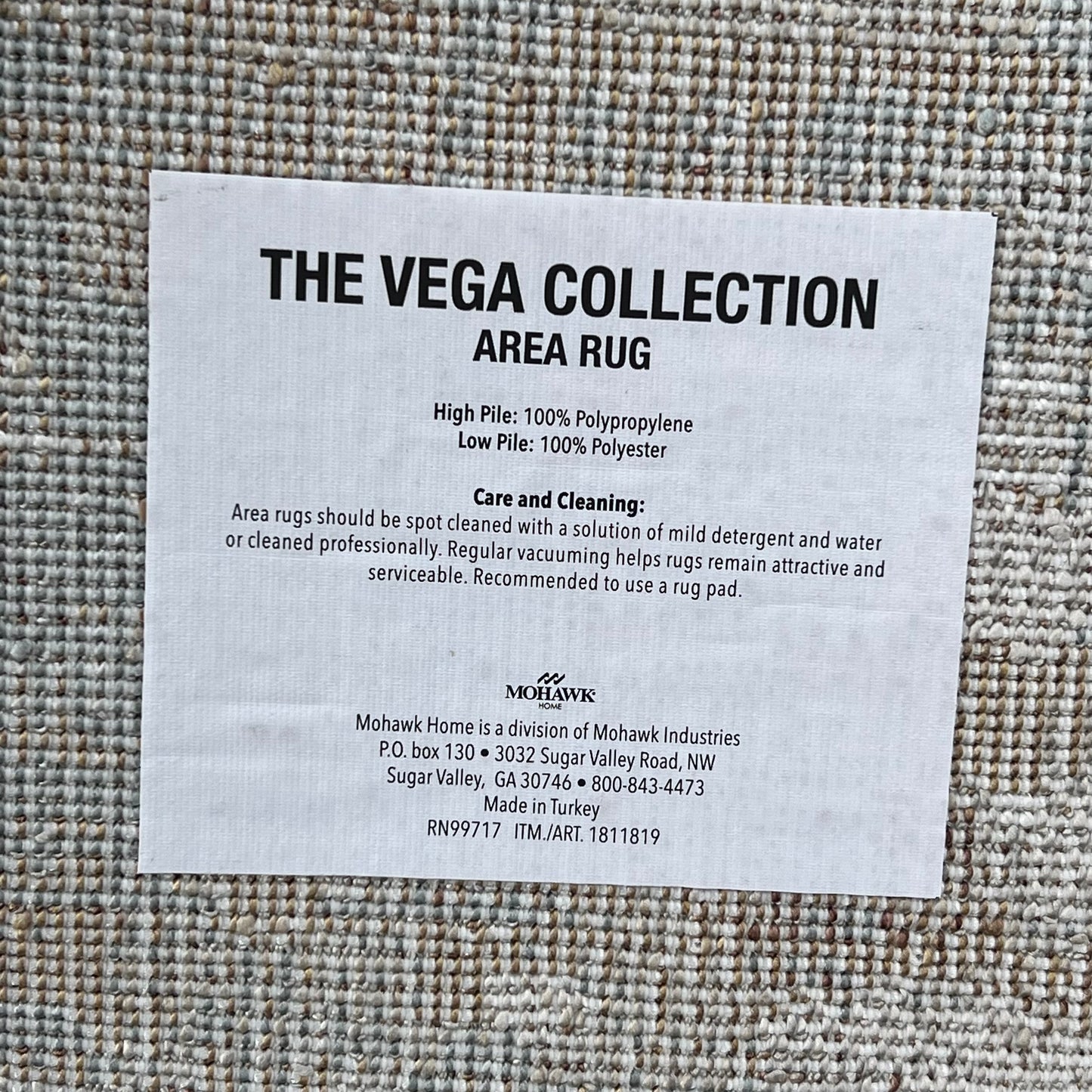 ZA@ THE VEGA COLLECTION Low Pile Large Area Rug See Image For Size Multicolor (Ret|urn)
