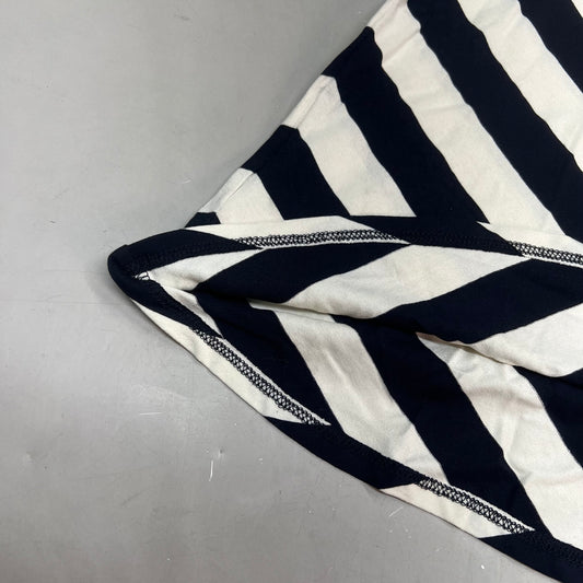 ANNE TAYLOR Knee Length Soft Tank Dress Women's Sz M Navy Blue/White 17787512