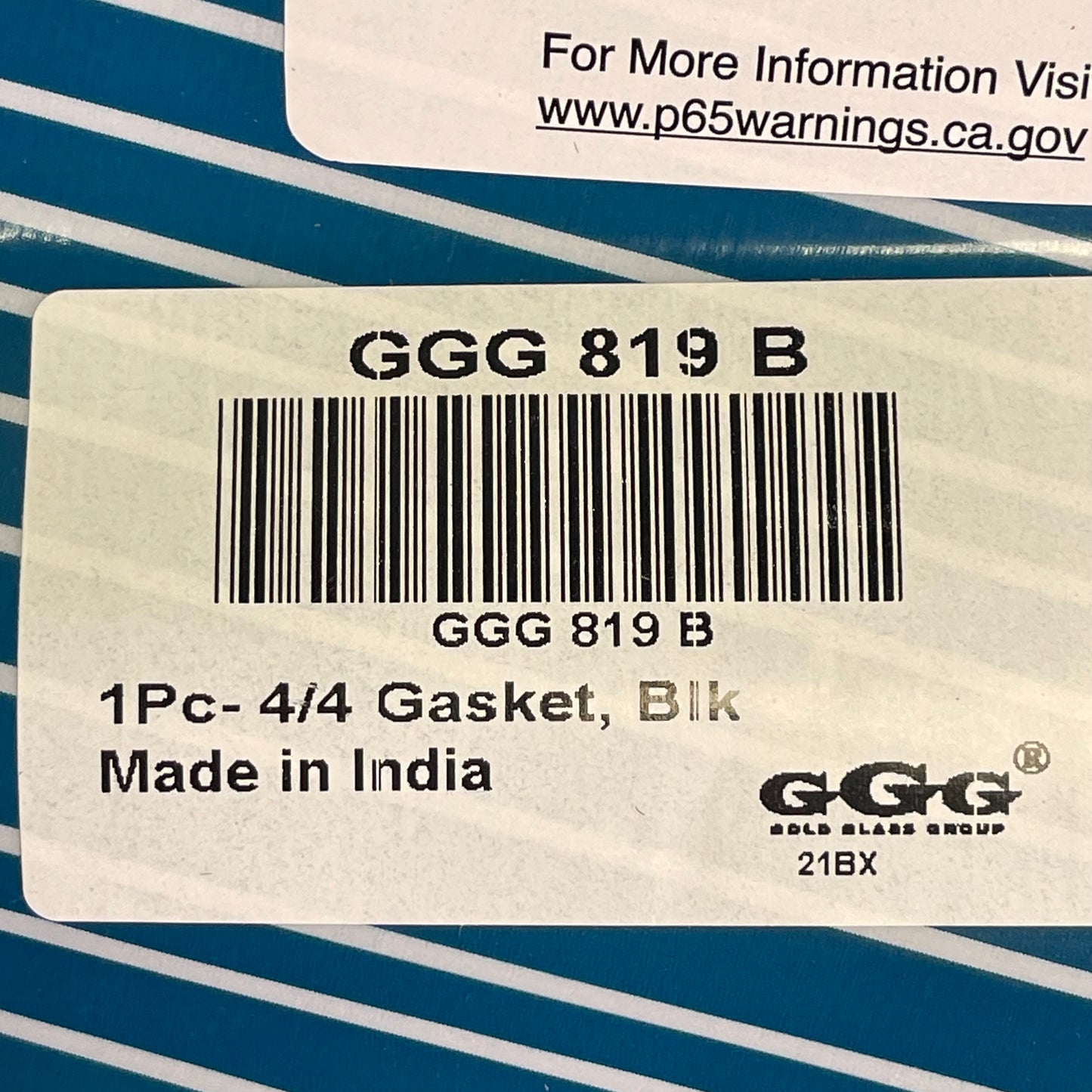 GOLD GLASS GROUP 4/4 Windshield Gasket Replacement For Ford Black GGG-819-B