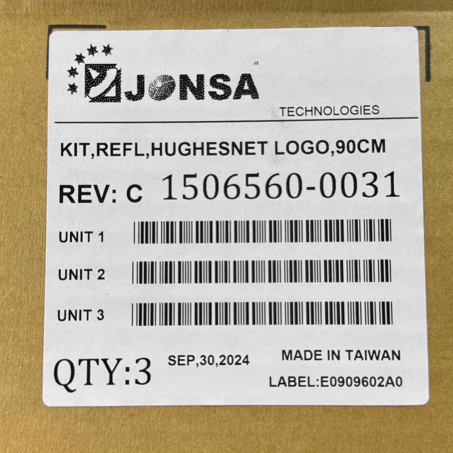 HUGHESNET (3 PACK) Satellite Dish Sz 36" D, Grey 1506560-0031