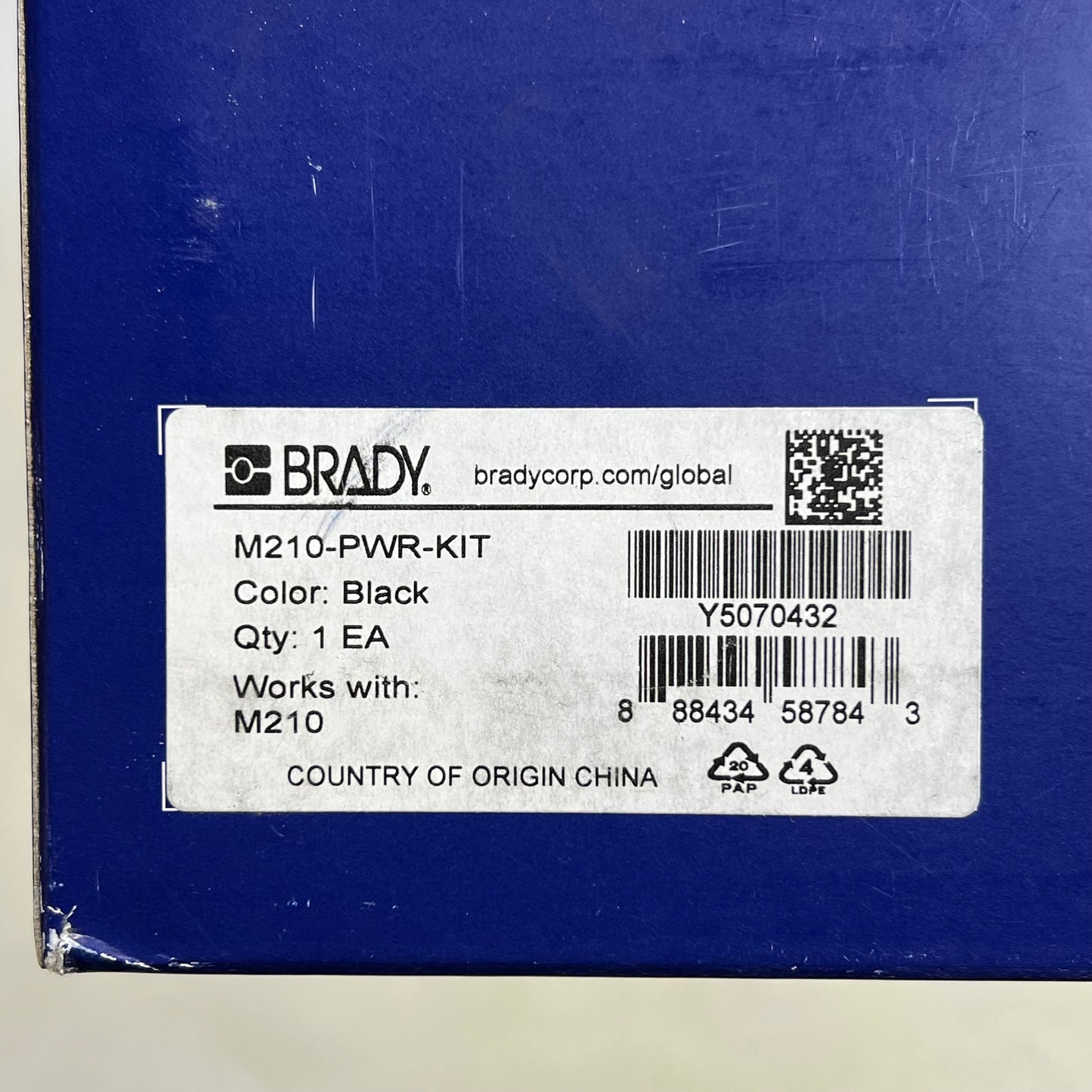 BRADY Battery Pack & AC Adapter Power Kit For M210 Label Maker M210-PWR-KIT