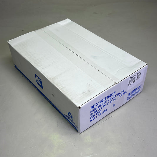 ELKAY PLASTICS (200) High Density Poly Bags 21 In. X 6 In. X 35 In.