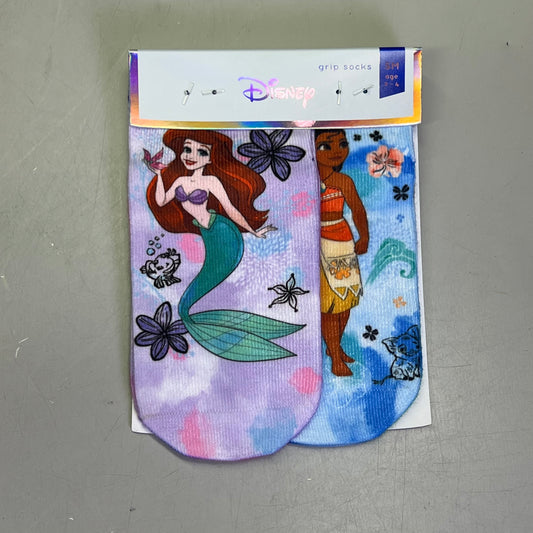 ZA@ TAVI NOIR (2 PACK, 2 PAIR EACH) Disney Princess Grip Socks Kids 2-4 Yrs Sz SM