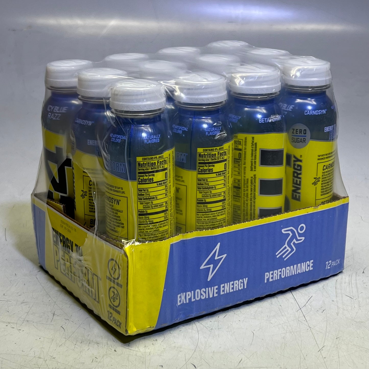 ZA@ C4 ENERGY (12 PACK) Non-Carbonated Zero Sugar Energy Drink, Icy Blue Razz 12 fl oz BB 09/26 B