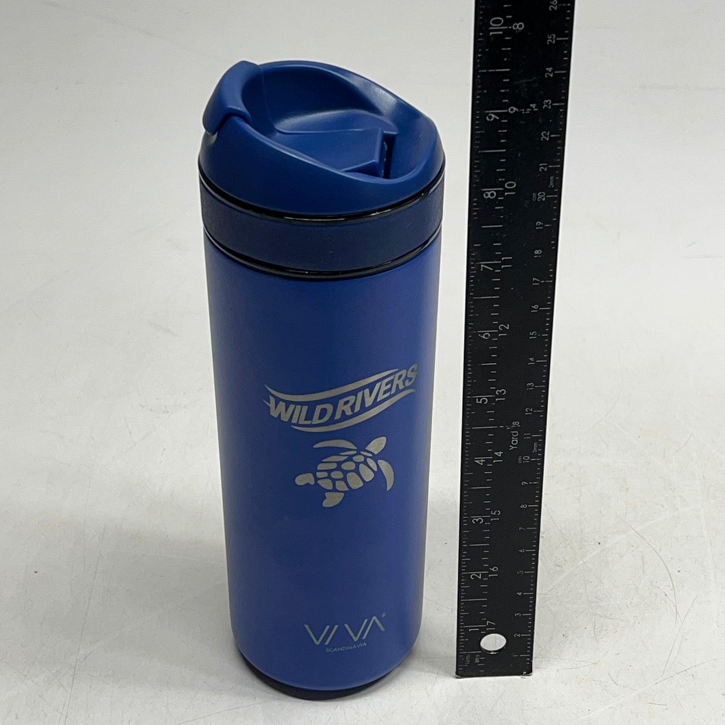 ZA@ VIVA Recharge Portable French Press W/ Smart Brewer on the Go W/ Company Logo 15.5 oz Blue