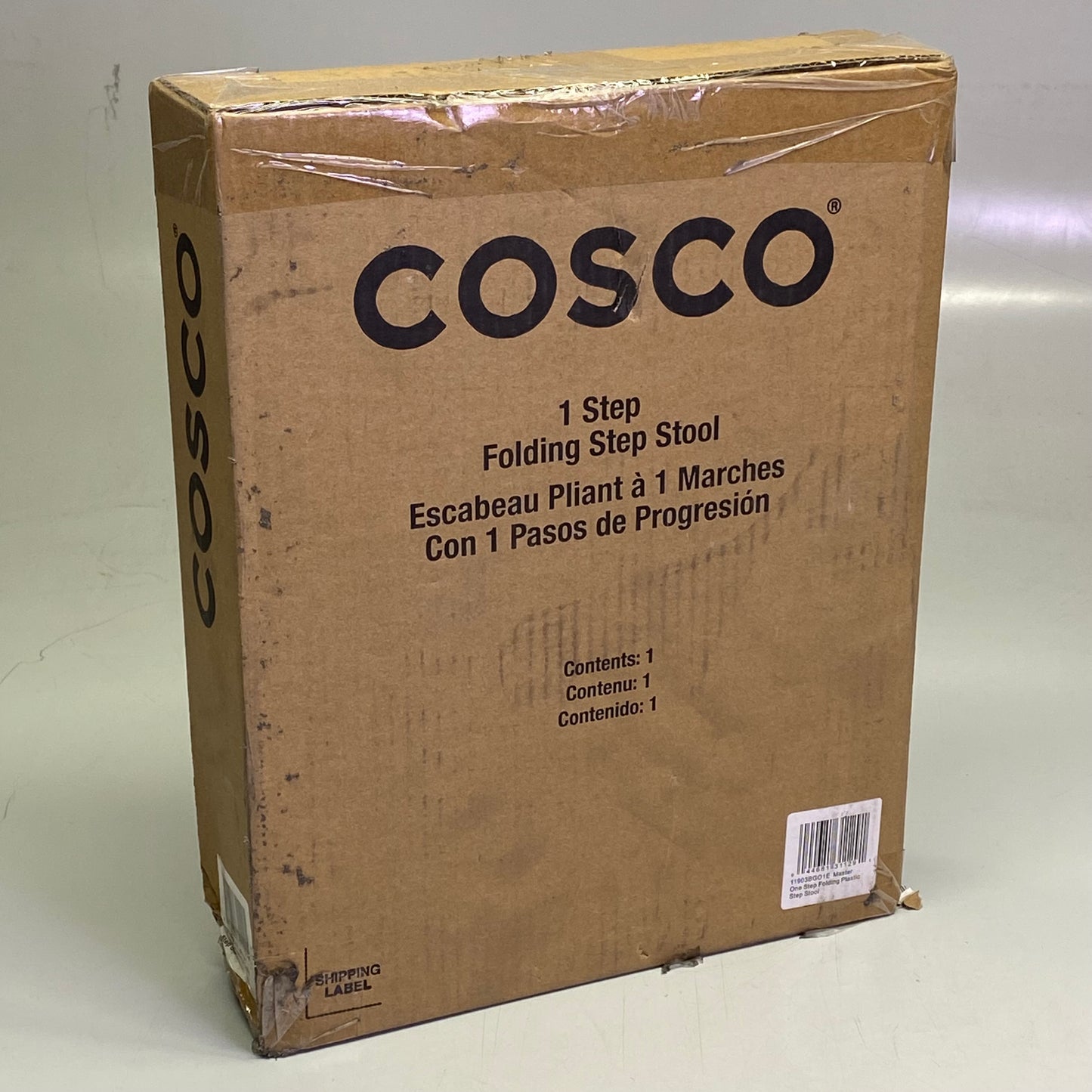 COSCO Folding Step Stool Plastic 12.5"L x 8.5"W x 8"H Orange & Grey 11903BGO1E