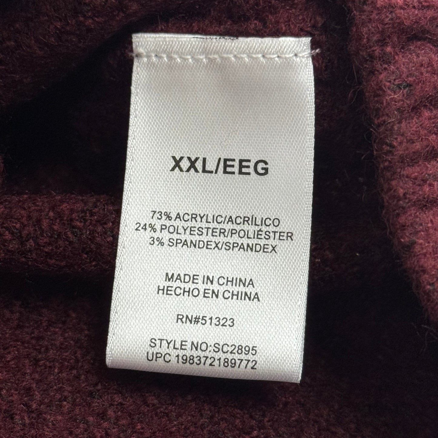 VINCE CAMUTO Cable Knit Sweater Women's Sz-XXL Wine SC2895